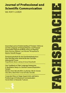 Fachsprache-journal Of Professional And Scientific Communication