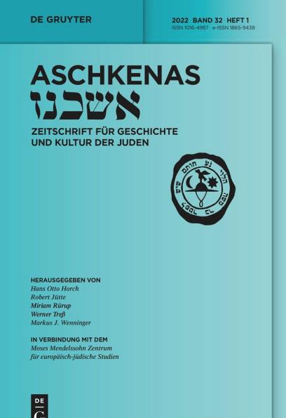 Aschkenas-zeitschrift Fuer Geschichte Und Kultur Der Juden